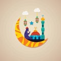 hari raya card design. Vector illustration decorative design Royalty Free Stock Photo