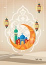 Hari raya card design. Vector illustration decorative design Royalty Free Stock Photo