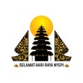 Hari raya nyepi vector design on white background