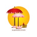 Hari raya nyepi vector illustration on white background