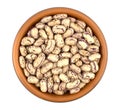 Haricot bean in bowl isolated on white background Royalty Free Stock Photo