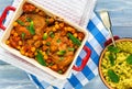 Harissa lamb chops with chickpeas and minted couscous Royalty Free Stock Photo