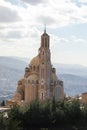 Christian temple on top of a mountain in Lebanon Royalty Free Stock Photo
