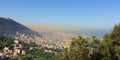 Large view of Beyrouth, Kaslik, jounieh and Harissa in front of mediterranean see, in Lebanon