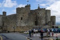 Tourists outside Harlech Castle