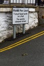 Editorial, Sign for Ffordd Pen Llech, now second steepest street in world. Barmouth, Gwynedd, North Wales, UK, portrait