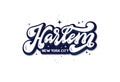 Harlem New York city logo. Hand drawn lettering composition