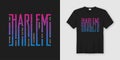 Harlem New York stylish t-shirt and apparel design, typography,