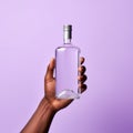 Harlem Renaissance Style Empty Bottle Mockup On Purple Background