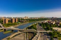 Harlem river between Manhattan and The Bronx Royalty Free Stock Photo