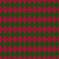 Harlequin or argyle pattern green and red. Christmas theme colors.