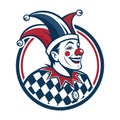 Harlequin Clown Jester Logo Vector Illustration Royalty Free Stock Photo