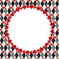 Harlequin Hearts Art Background, Frame