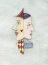 Harlequin and Pierrot Royalty Free Stock Photo