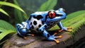 Harlequin poison dart frog, Oophaga histrionica, a small poisonous animal from the jungle of Colombia