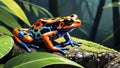 Harlequin poison dart frog, Oophaga histrionica, a small poisonous animal from the jungle of Colombia