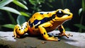 Harlequin poison dart frog, Oophaga histrionica, a small poisonous animal from the jungle of Colombia