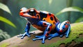 Harlequin poison dart frog, Oophaga histrionica, a small poisonous animal from the jungle of Colombia