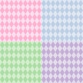 Harlequin Seamless Patterns, Pastels