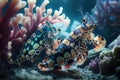 Harlequin Shrimp Fish Underwater Lush Nature by Generative AI