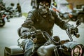 Harley Davidson biker rider with skull mask