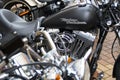 Logo detail on Harley Davidson motorcycle