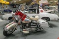 A 1971 Harley Davidson FLH with King of the Road accessories. Sinsheim Museum, Germany