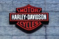 Harley-Davidson Motor Cycles emblem on showroom facade