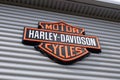 Harley Davidson Motor Cycles sign, Trade City, Thomas Sawyer Way, Watford