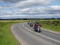 Harley Davidson Motorbikes on a Country Road near to Friockheim in Angus as part of the Brechin Harley Davidson in the City Meet.