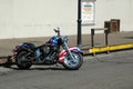 Harley Davidson motorcycle parked at the roadside Royalty Free Stock Photo