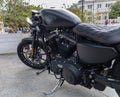 Harley Davidson motorcycle on the Yalta embankment. Royalty Free Stock Photo