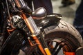 Motorcycles expo in Milan EICMA show Harley Davidson side profile