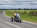 Harley Davidson Trike and motorbikes on a Country Road near to Friockheim in Angus Royalty Free Stock Photo