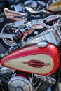 Harley Davidsons in a row Royalty Free Stock Photo