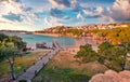 ÃÂ¡harm of the ancient cities of Europe. Attractive evening view of Porto Cervo, Royalty Free Stock Photo