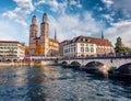 ÃÂ¡harm of the ancient cities of Europe. Splendid autumn cityscape of Zurich city, Switzerland, Europe.