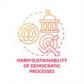 Harm sustainability of democratic processes red gradient concept icon Royalty Free Stock Photo