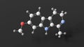 harmaline molecule, molecular structure, fluorescent indole alkaloid, ball and stick 3d model, structural chemical formula with Royalty Free Stock Photo