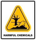 Harmful chemicals keep out hazardous to aquatic environment , hazard warning danger banner , isolated vector Royalty Free Stock Photo