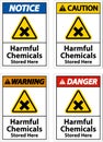 Harmful Chemicals Stored Here Sign On White Background Royalty Free Stock Photo