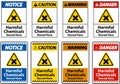 Harmful Chemicals Stored Here Sign On White Background Royalty Free Stock Photo