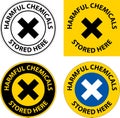 Harmful Chemicals Stored Here Sign On White Background Royalty Free Stock Photo