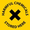Harmful Chemicals Stored Here Sign On White Background Royalty Free Stock Photo