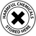 Harmful Chemicals Stored Here Sign On White Background Royalty Free Stock Photo