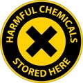 Harmful Chemicals Stored Here Sign On White Background Royalty Free Stock Photo