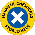 Harmful Chemicals Stored Here Sign On White Background Royalty Free Stock Photo