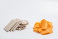 Harmful Potato Chips and Healthy Diet Products Royalty Free Stock Photo