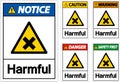 Harmful Warning Sign On White Background Royalty Free Stock Photo