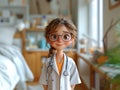 ?harming character illustrations of a girl doctor in a hospital. Generative AI